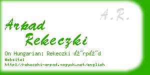 arpad rekeczki business card